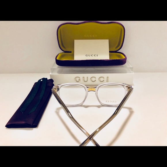 Gucci Eyeglasses Transparent Crystal, Gold 50mm - Picture 2 of 8